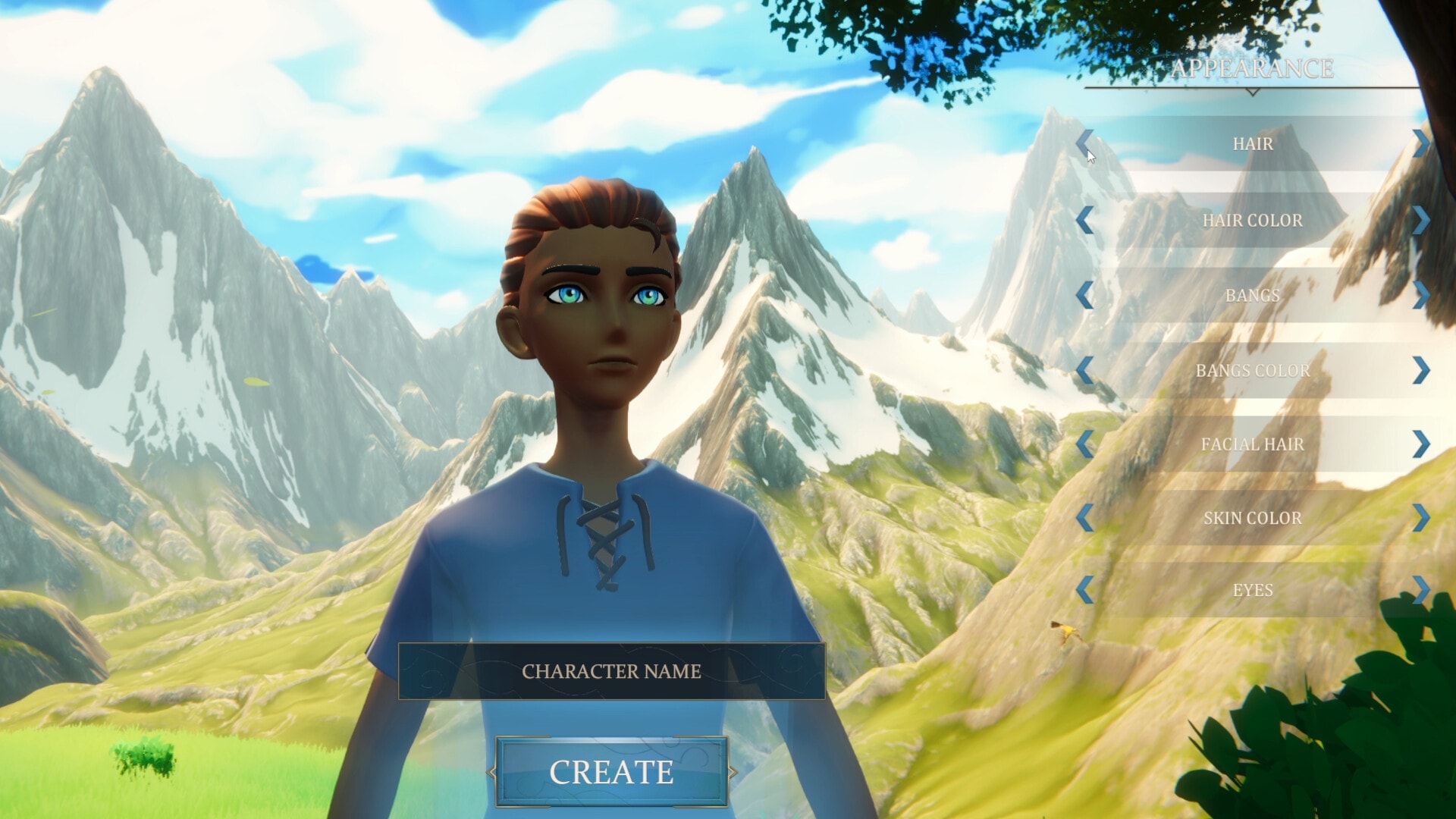 Mistwilds character customization — player in detailed fantasy armor with unique visual flair